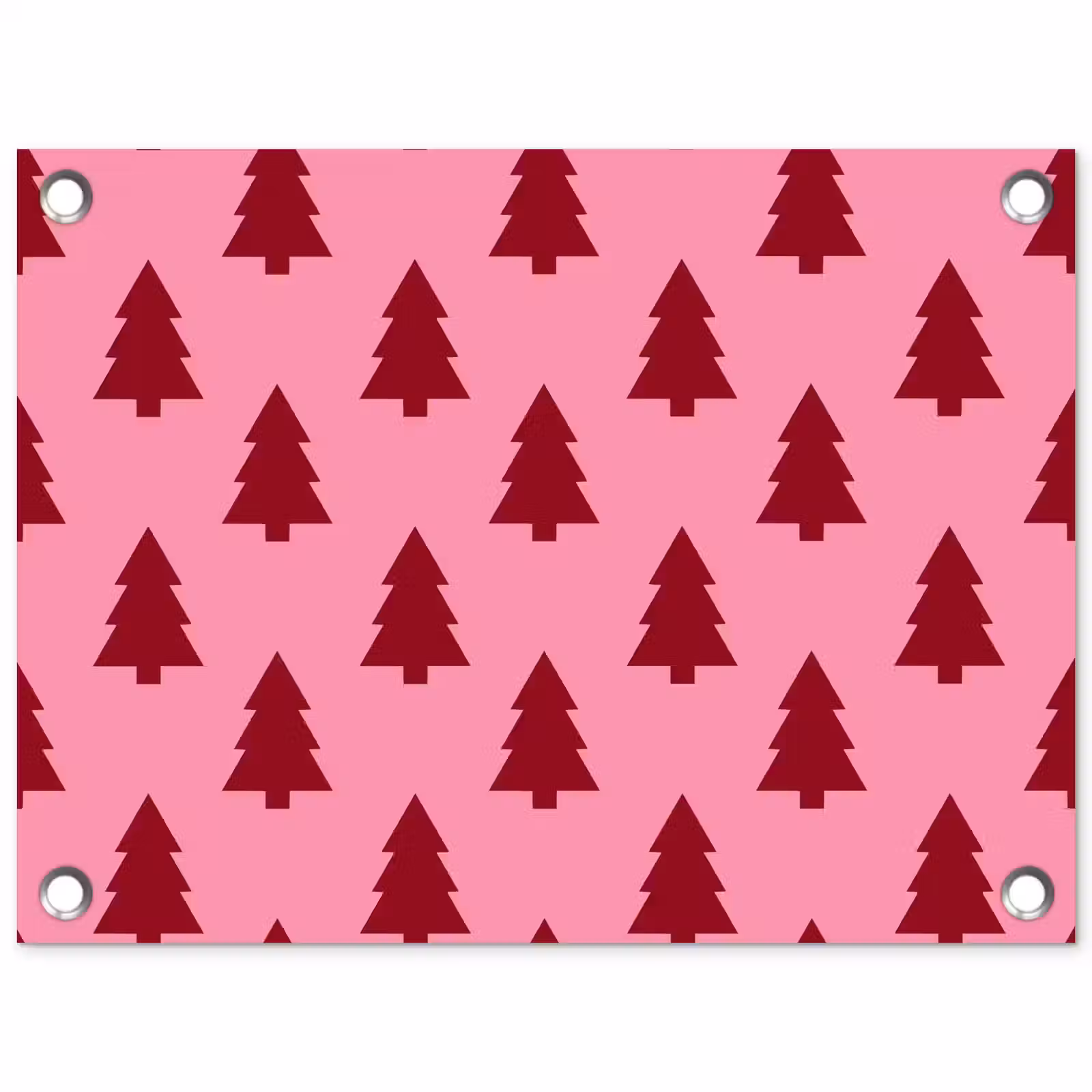 Tuinposter - Kerstboom - Rood - Roze — 1