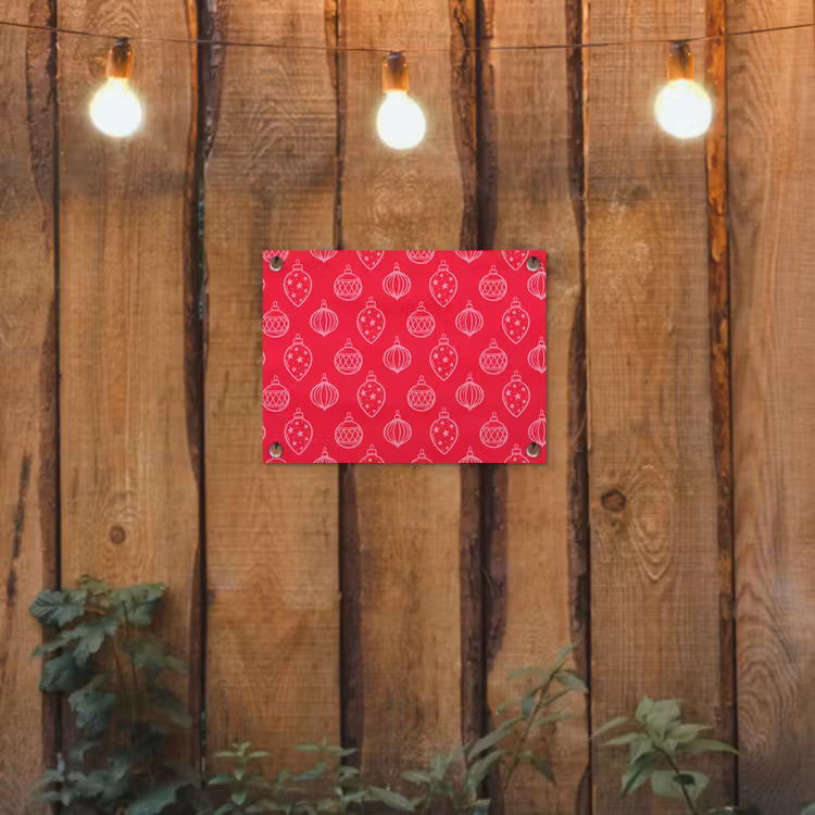 Tuinposter - Kerstbal - Rood - Roze — 2