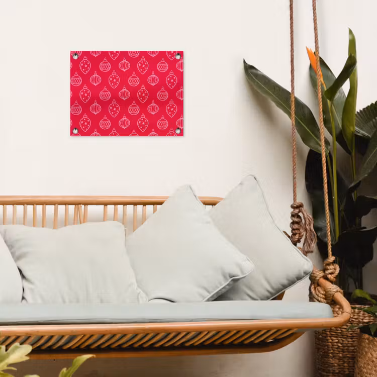 Tuinposter - Kerstbal - Rood - Roze — 5