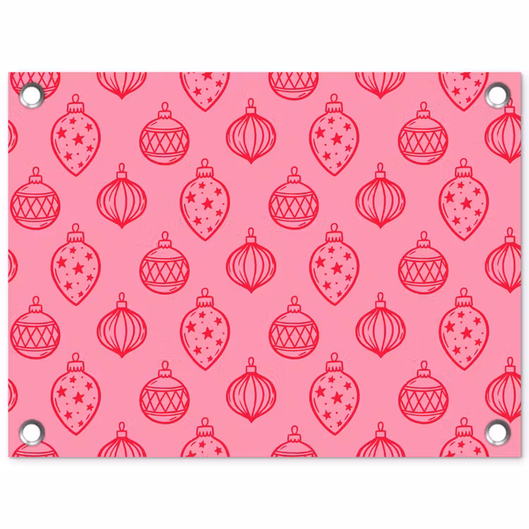 Tuinposter - Kerstbal - Roze - Rood — 1