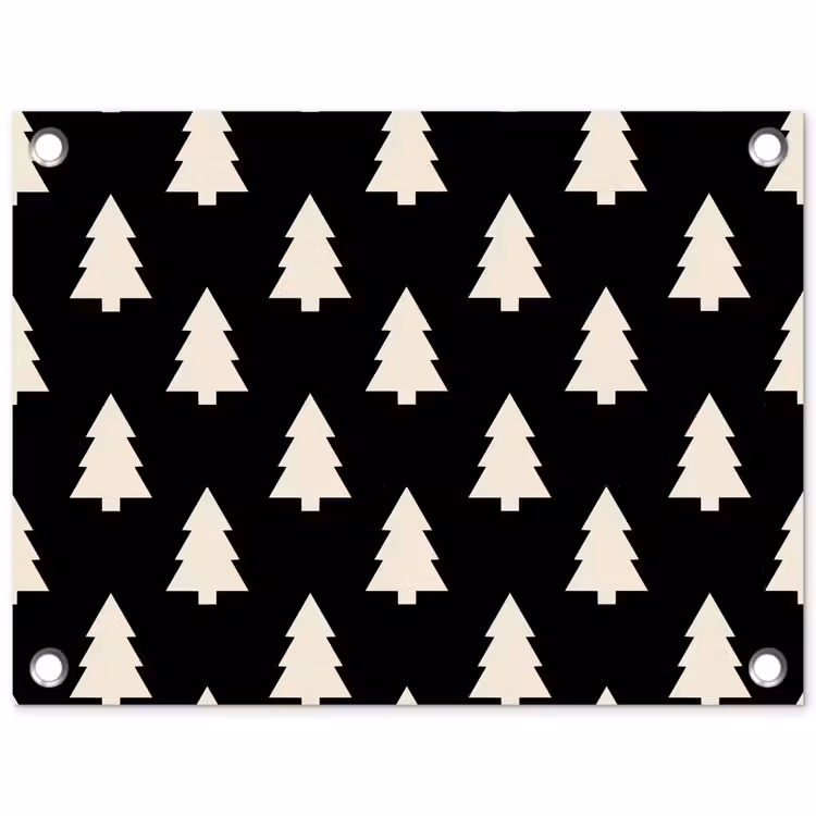 Tuinposter - Kerstboom - Zwart - Wit — 1