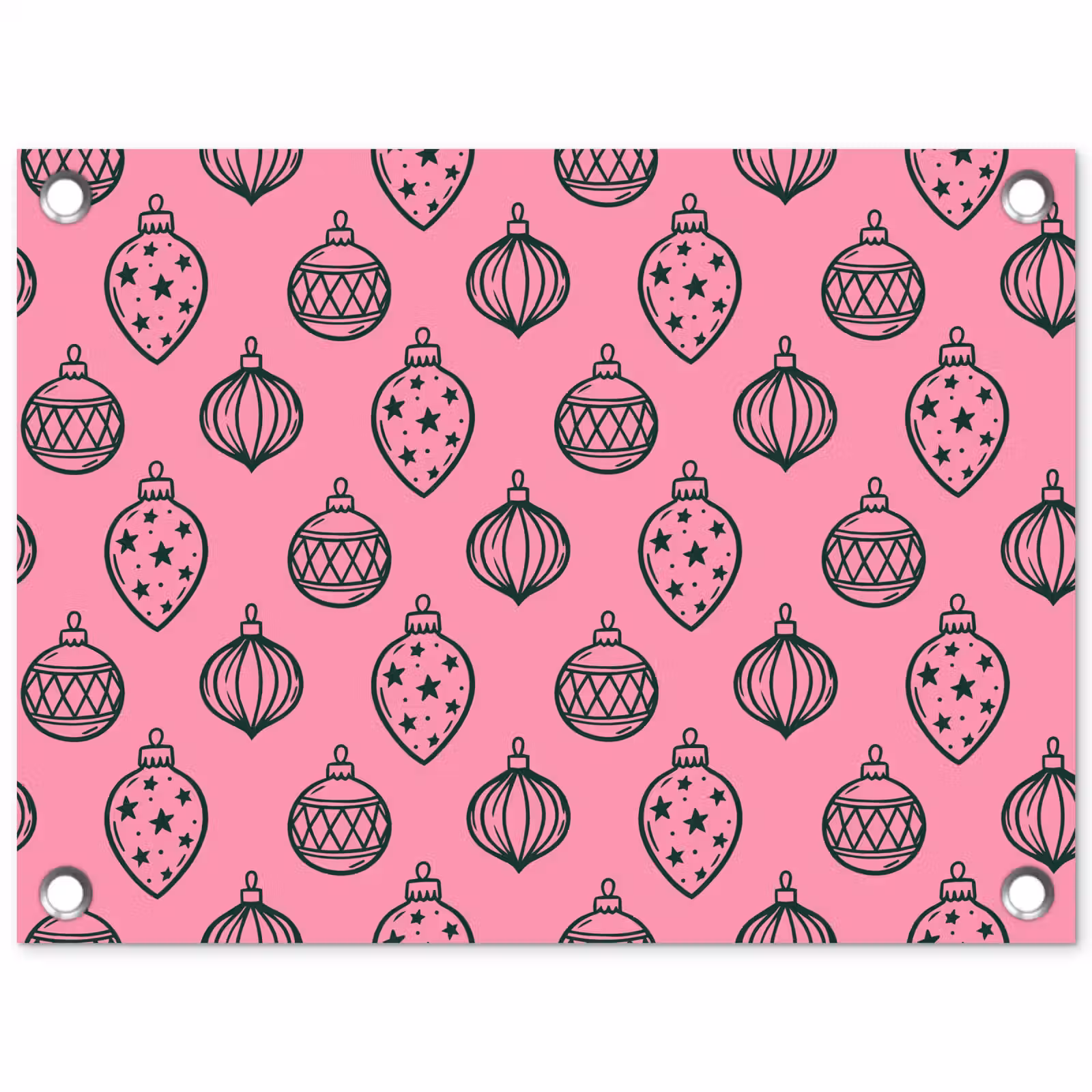 Tuinposter - Kerstbal - Groen - Roze — 1