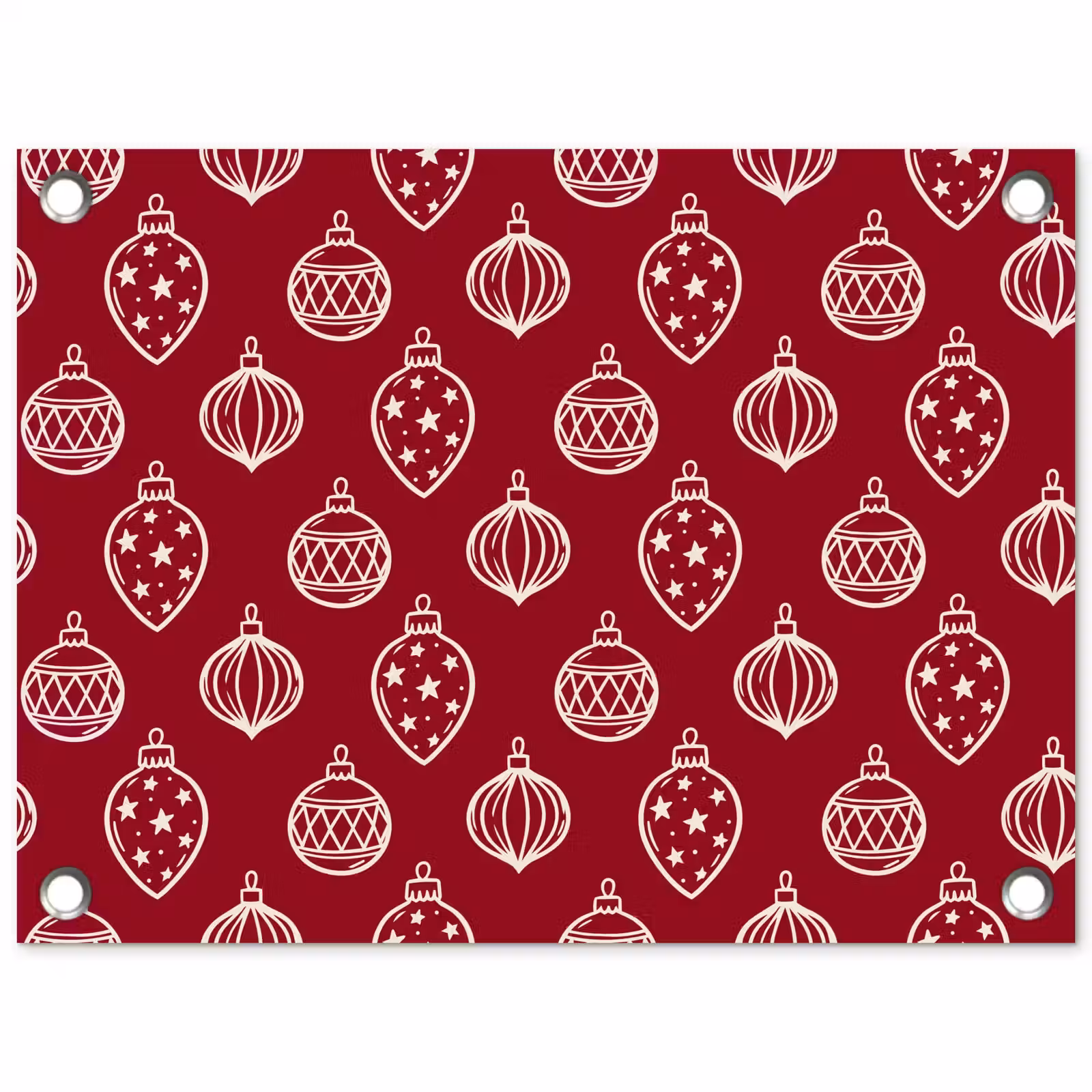 Tuinposter - Kerstbal - Rood - Crème — 1