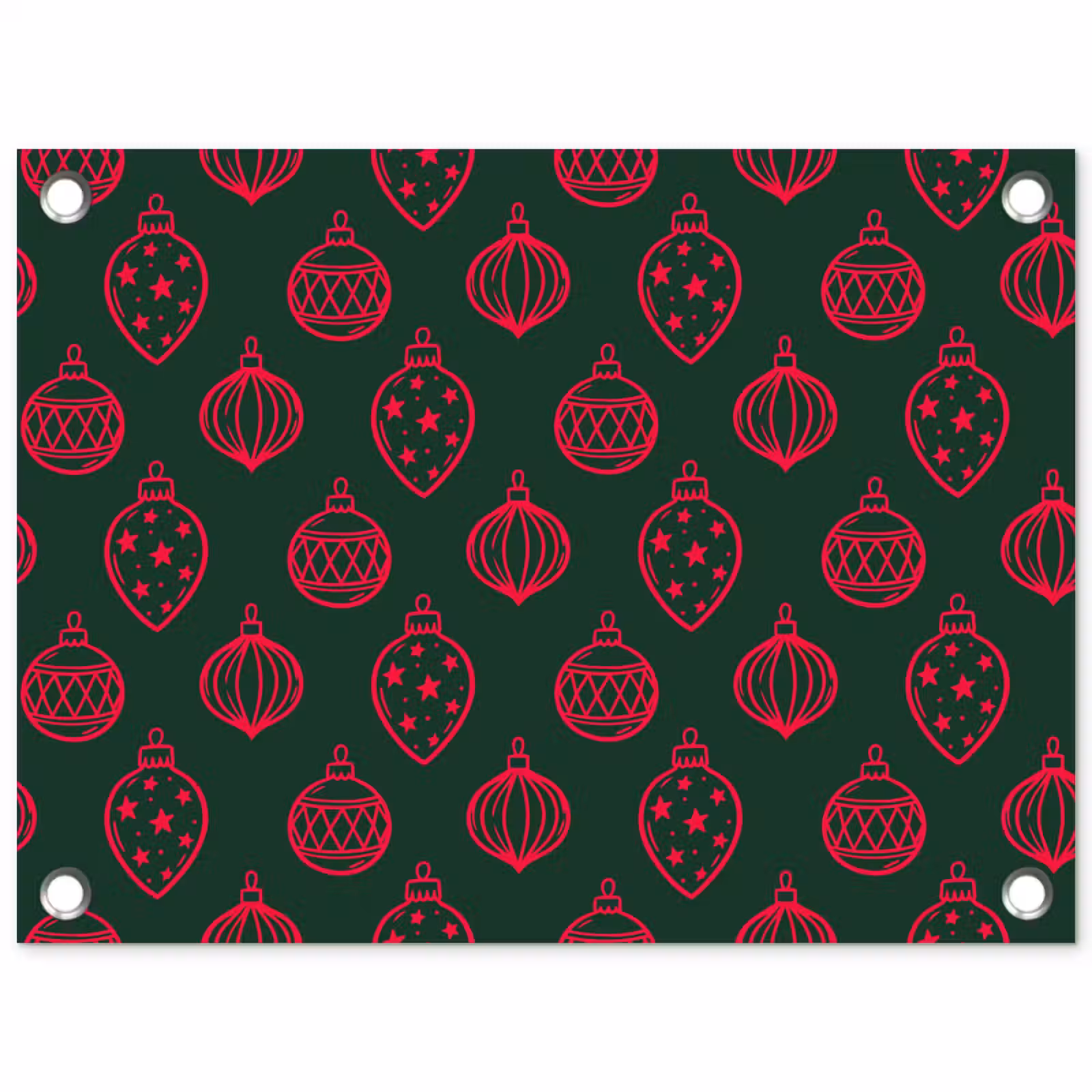 Tuinposter - Kerstbal - Rood - Groen — 1