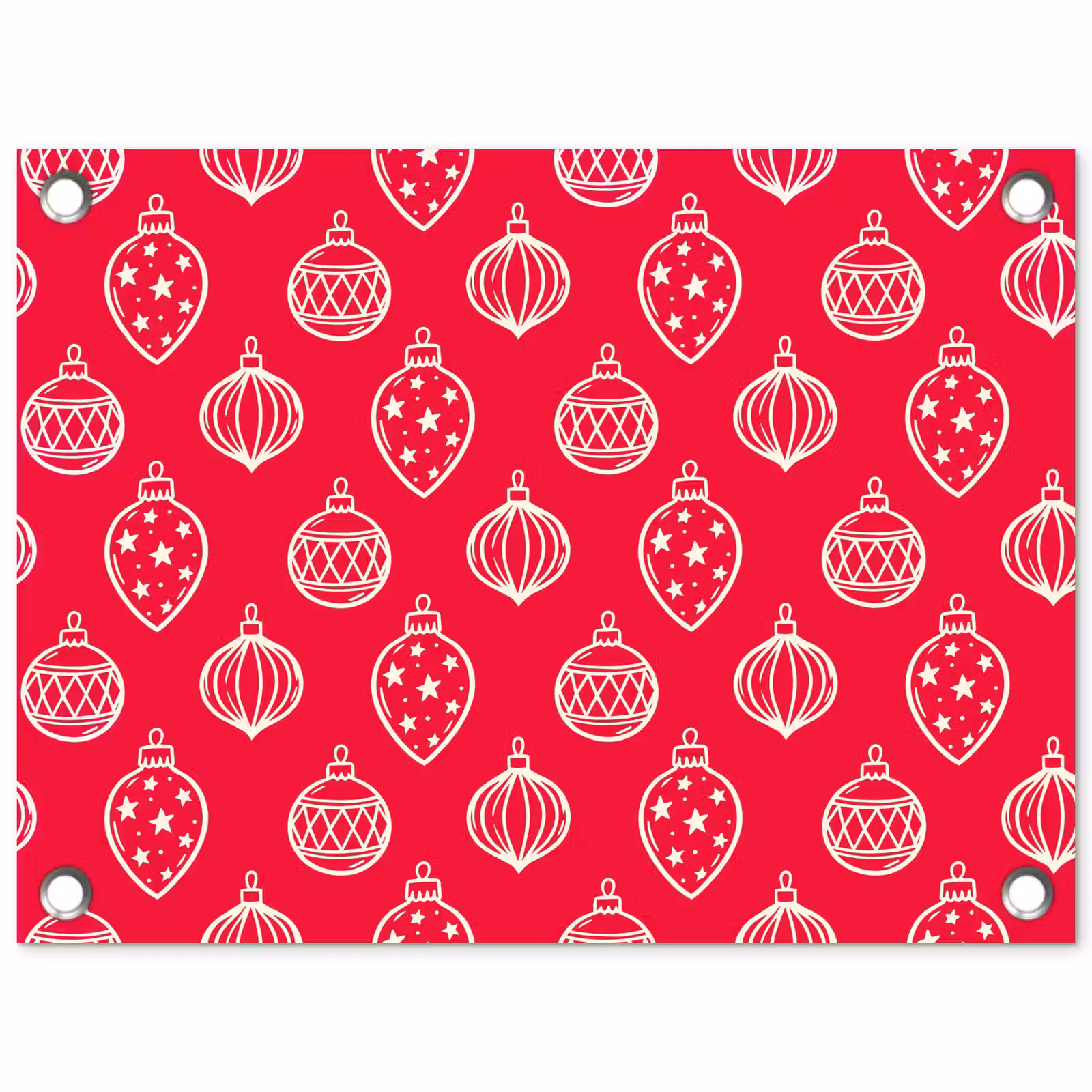 Tuinposter - Kerstbal - Rood - Wit — 1