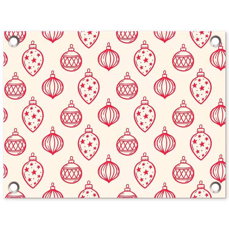 Tuinposter - Kerstbal - Crème - Rood — 1
