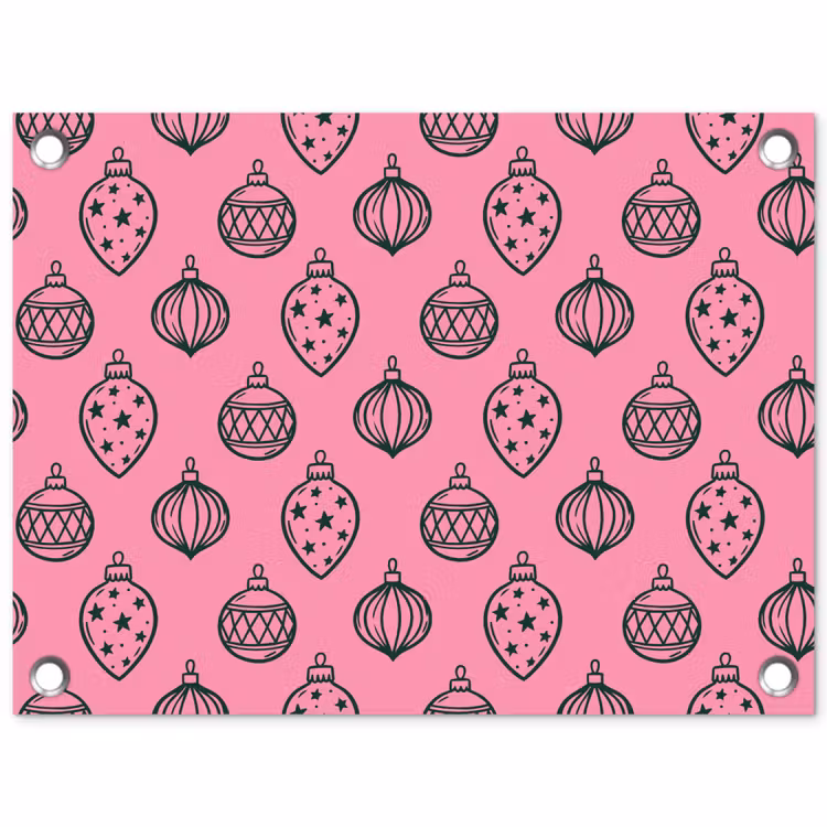 Tuinposter - Kerstbal - Groen - Roze — 1