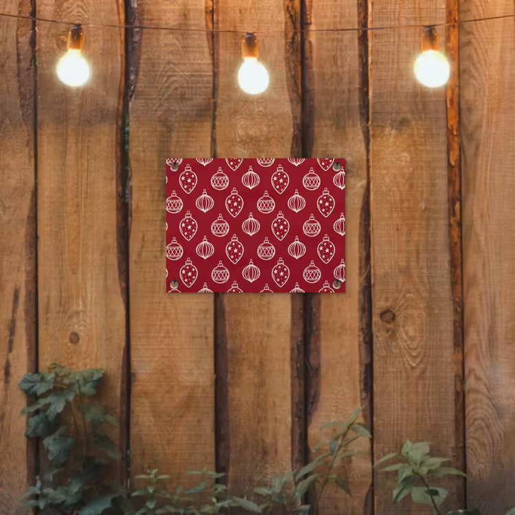 Tuinposter - Kerstbal - Rood - Crème — 2