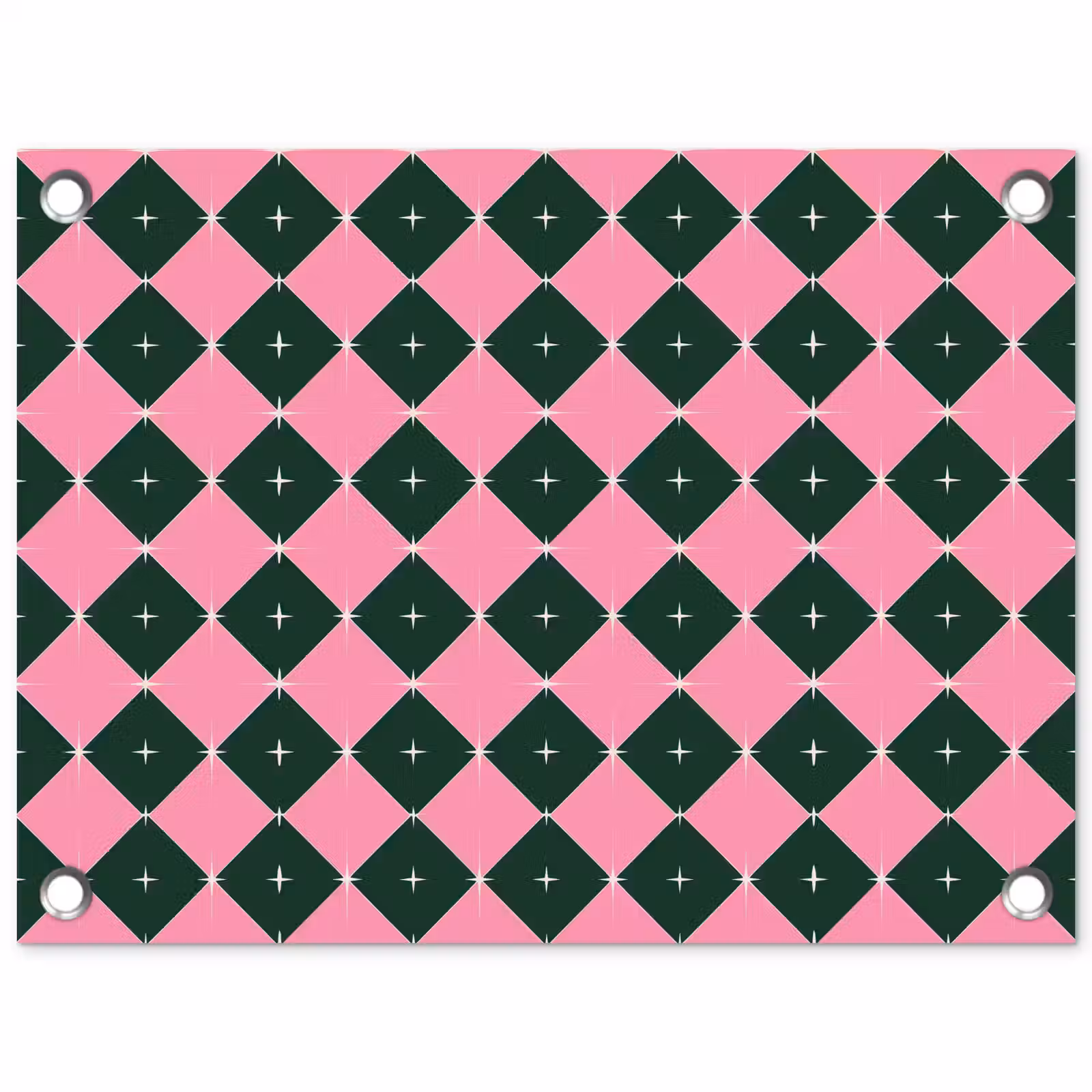 Tuinposter - Kerst - Roze - Groen - Ster — 1