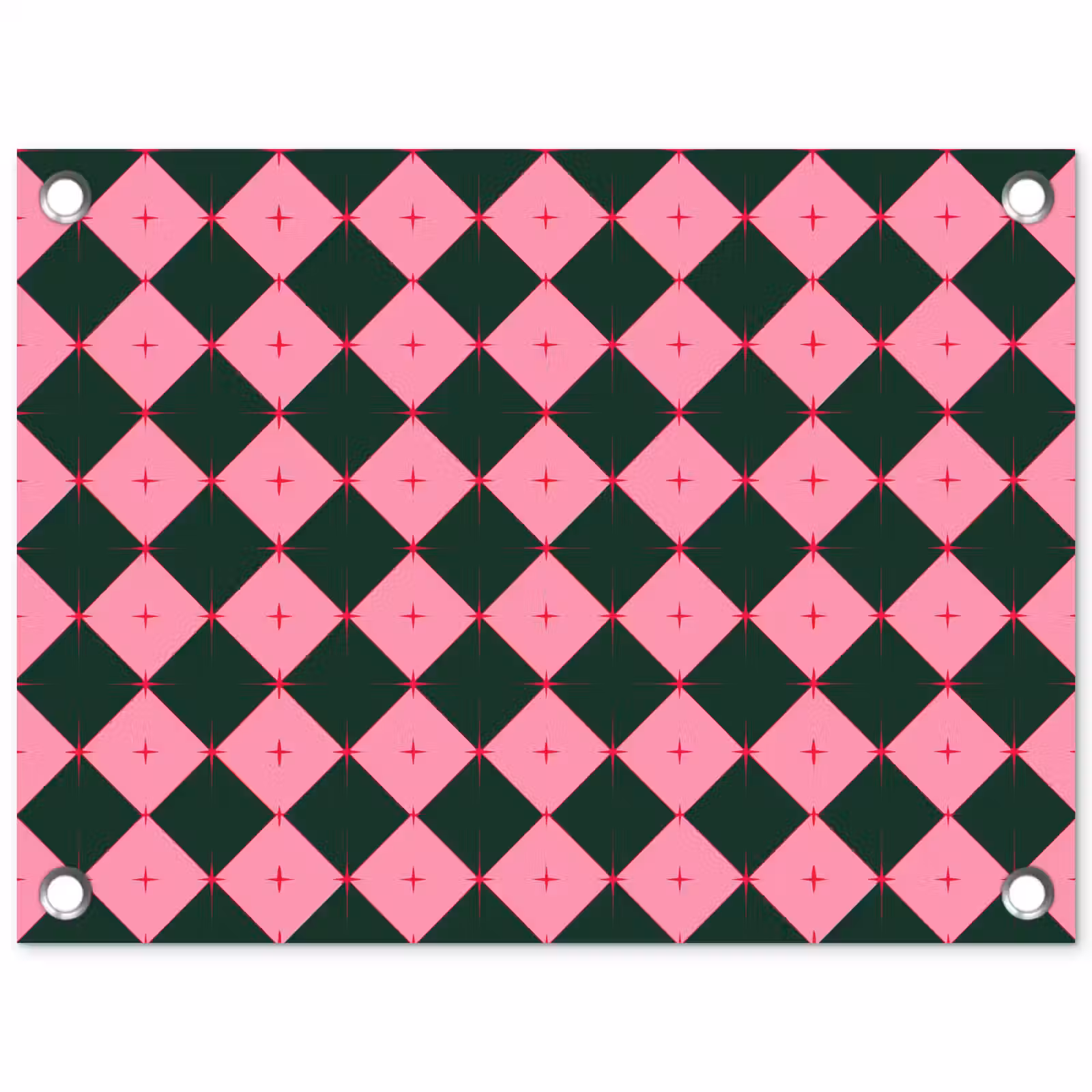 Tuinposter - Ster - Roze - Groen - Kerst — 1