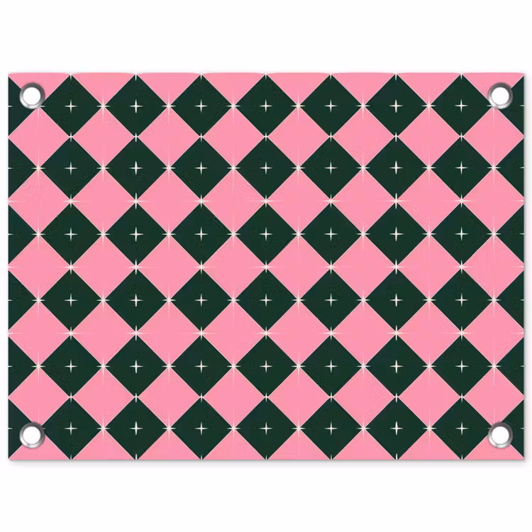 Tuinposter - Kerst - Roze - Groen - Ster — 1
