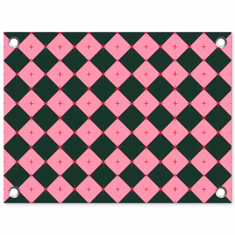 Tuinposter - Ster - Roze - Groen - Kerst — 1