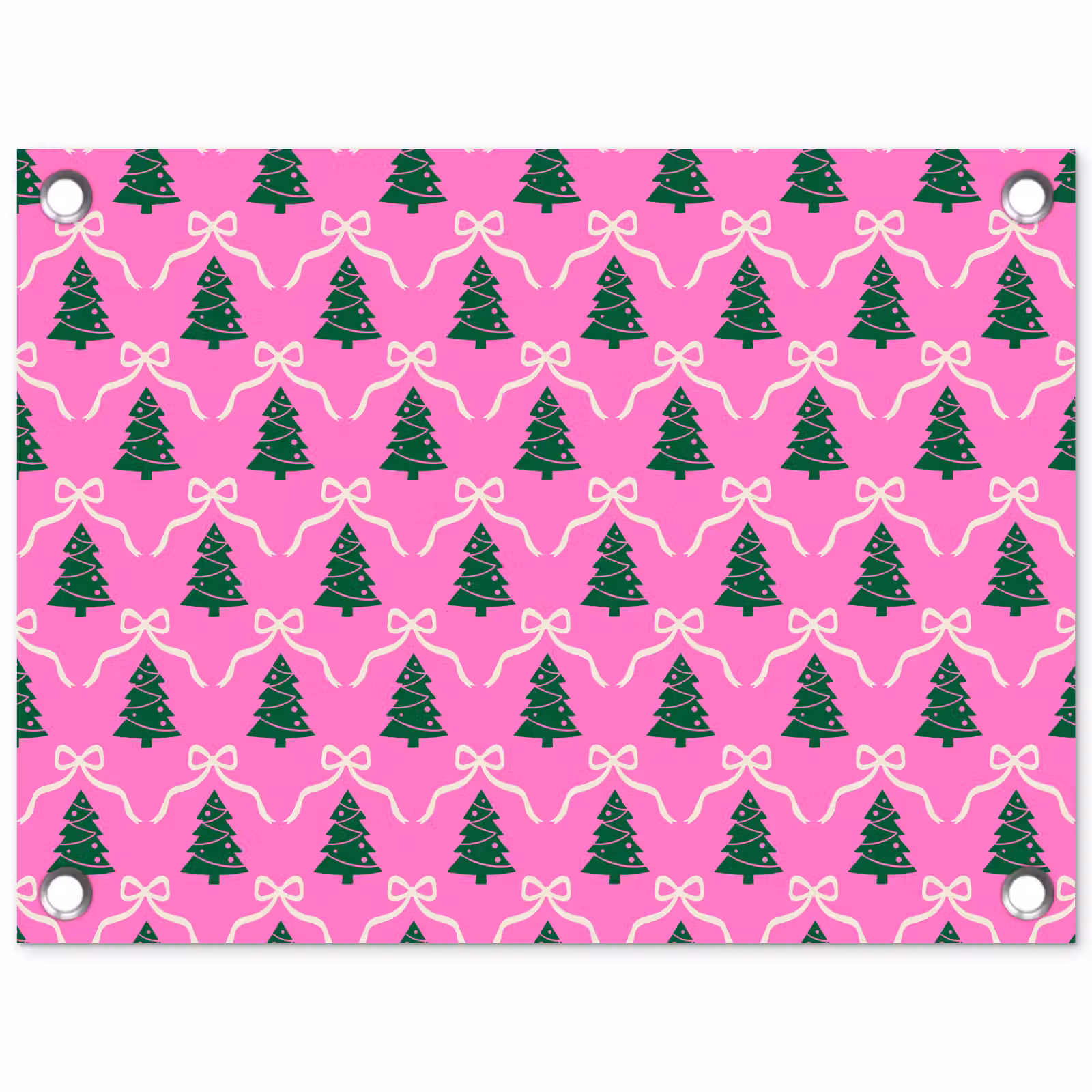 Tuinposter - Kerst - Roze - Wit - Strik — 1