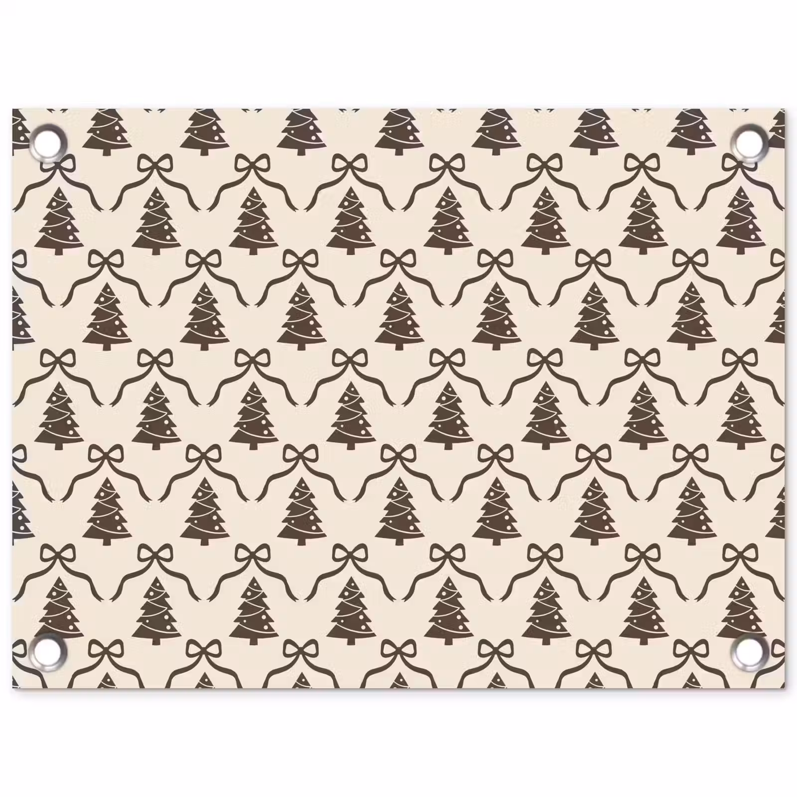 Tuinposter - Kerst - Taupe - Crème - Strik — 1