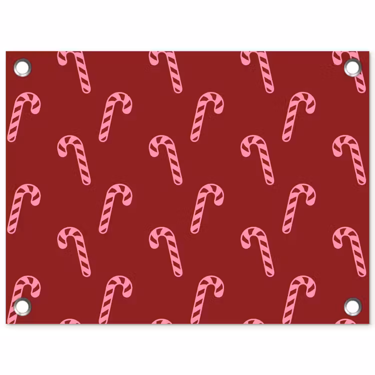 Tuinposter - Kerst - Burgundy - Roze - Zuurstok — 1