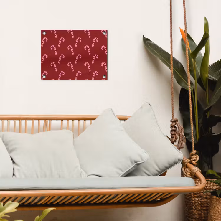 Tuinposter - Kerst - Burgundy - Roze - Zuurstok — 5