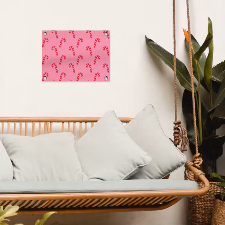Tuinposter - Kerst - Rood - Roze - Zuurstok — 5