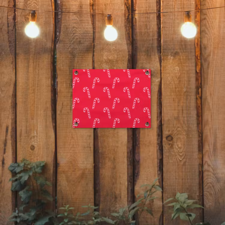 Tuinposter - Kerst - Roze - Rood - Zuurstok — 2