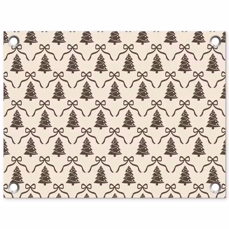 Tuinposter - Kerst - Taupe - Crème - Strik — 1