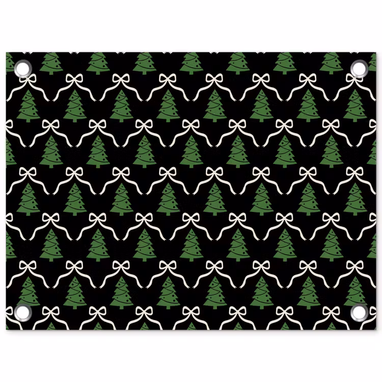 Tuinposter - Kerst - Zwart - Wit - Strik — 1