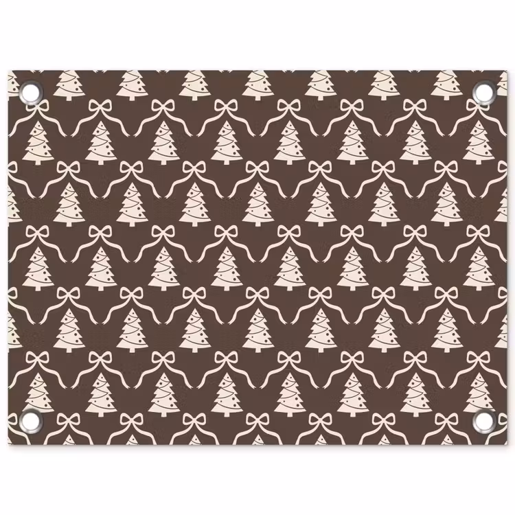 Tuinposter - Strik - Taupe - Wit - Kerst — 1