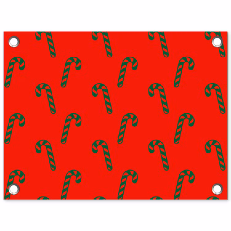 Tuinposter - Kerst - Rood - Groen - Zuurstok — 1