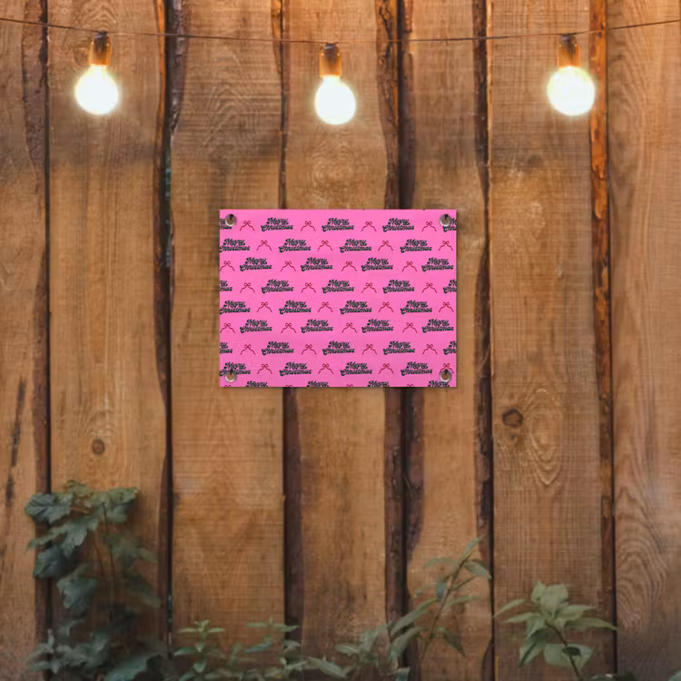 Tuinposter - Tekst - Neon - Roze - Kerst — 2