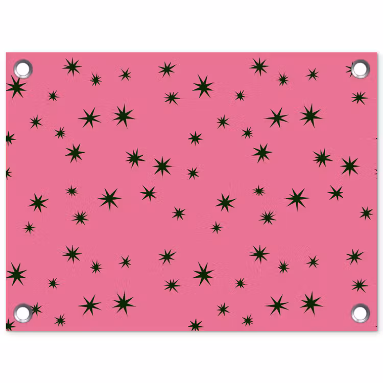Tuinposter - Ster - Groen - Roze - Kerst — 1