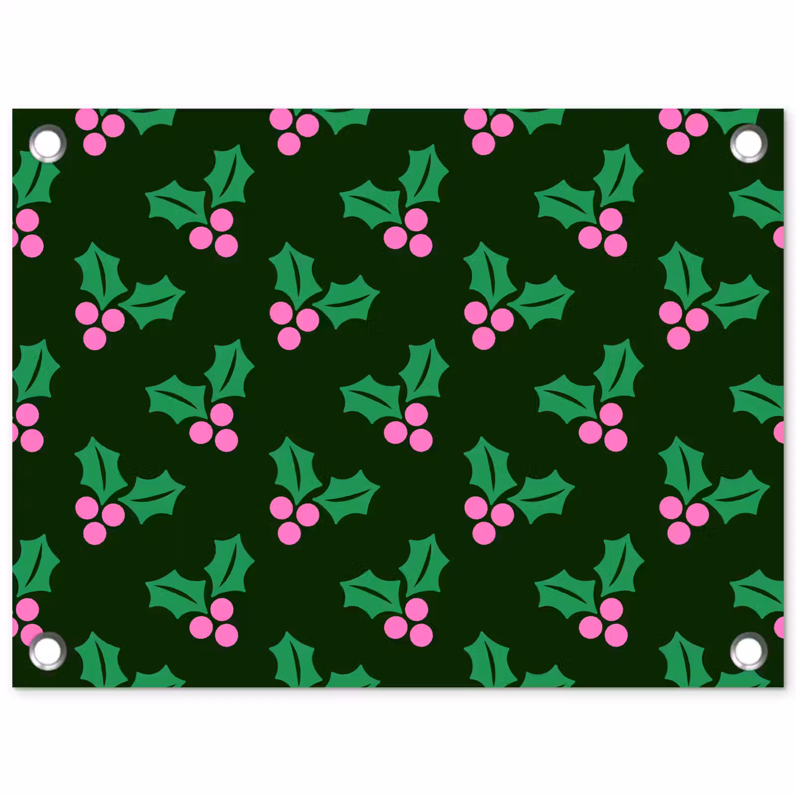 Tuinposter - Hulst - Groen - Roze - Kerst — 1