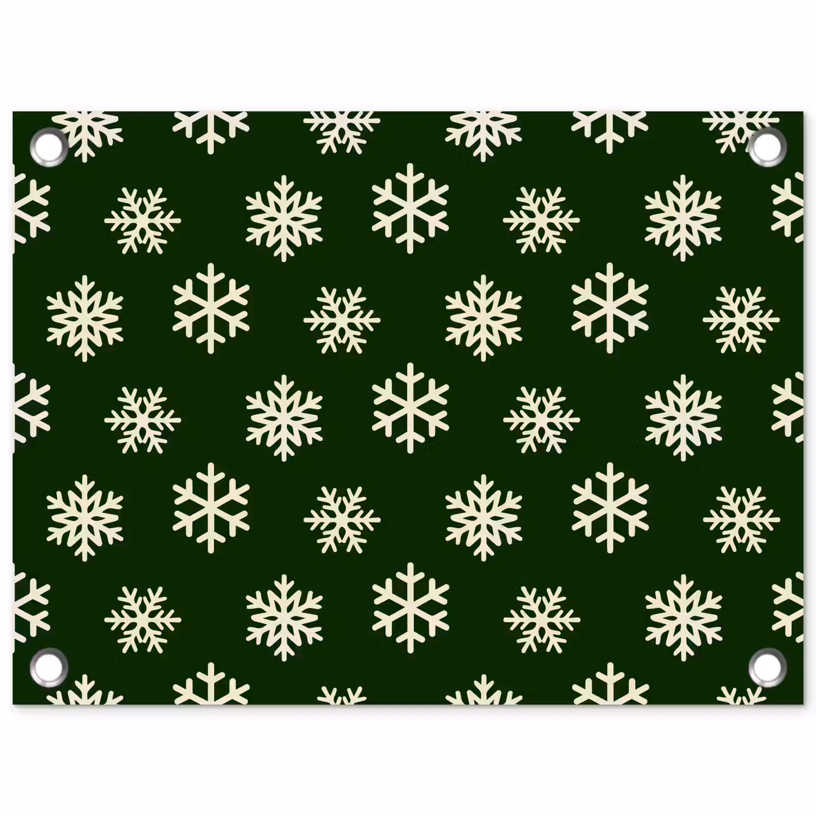 Tuinposter - Sneeuwvlok - Groen - Wit - Kerst — 1