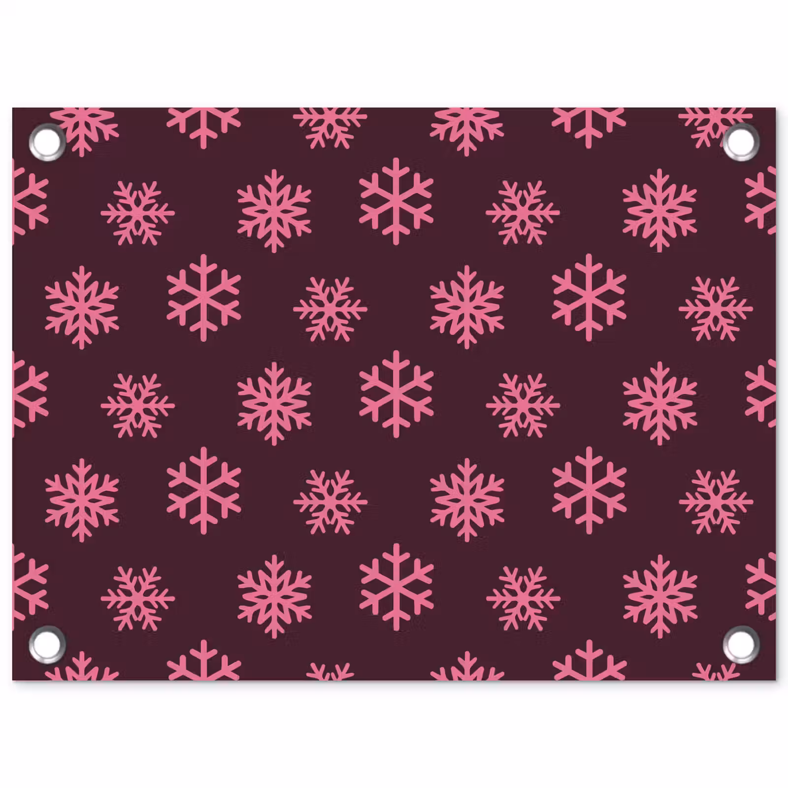 Tuinposter - Sneeuwvlok - Roze - Paars - Kerst — 1