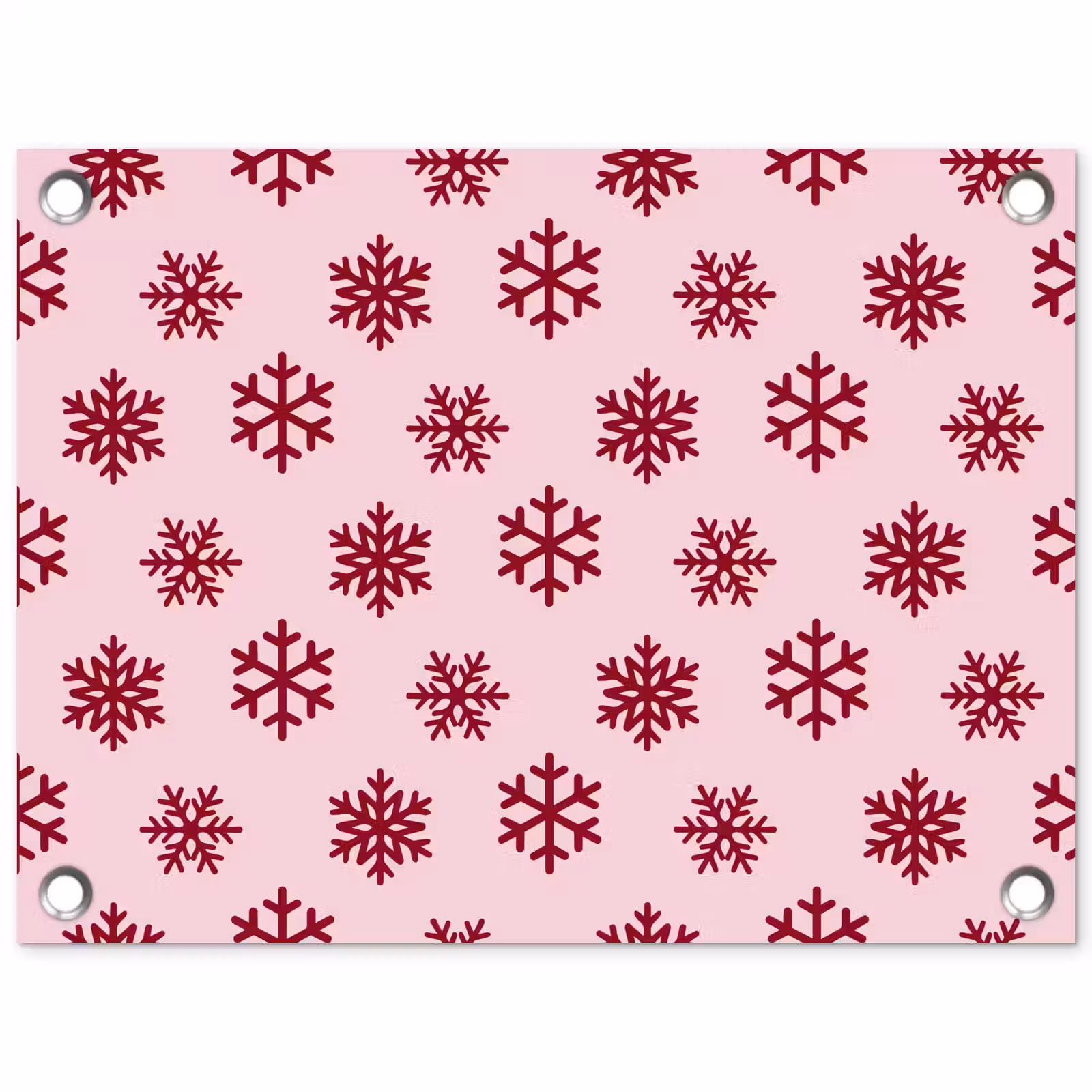 Tuinposter - Sneeuwvlok - Roze - Rood - Kerst — 1