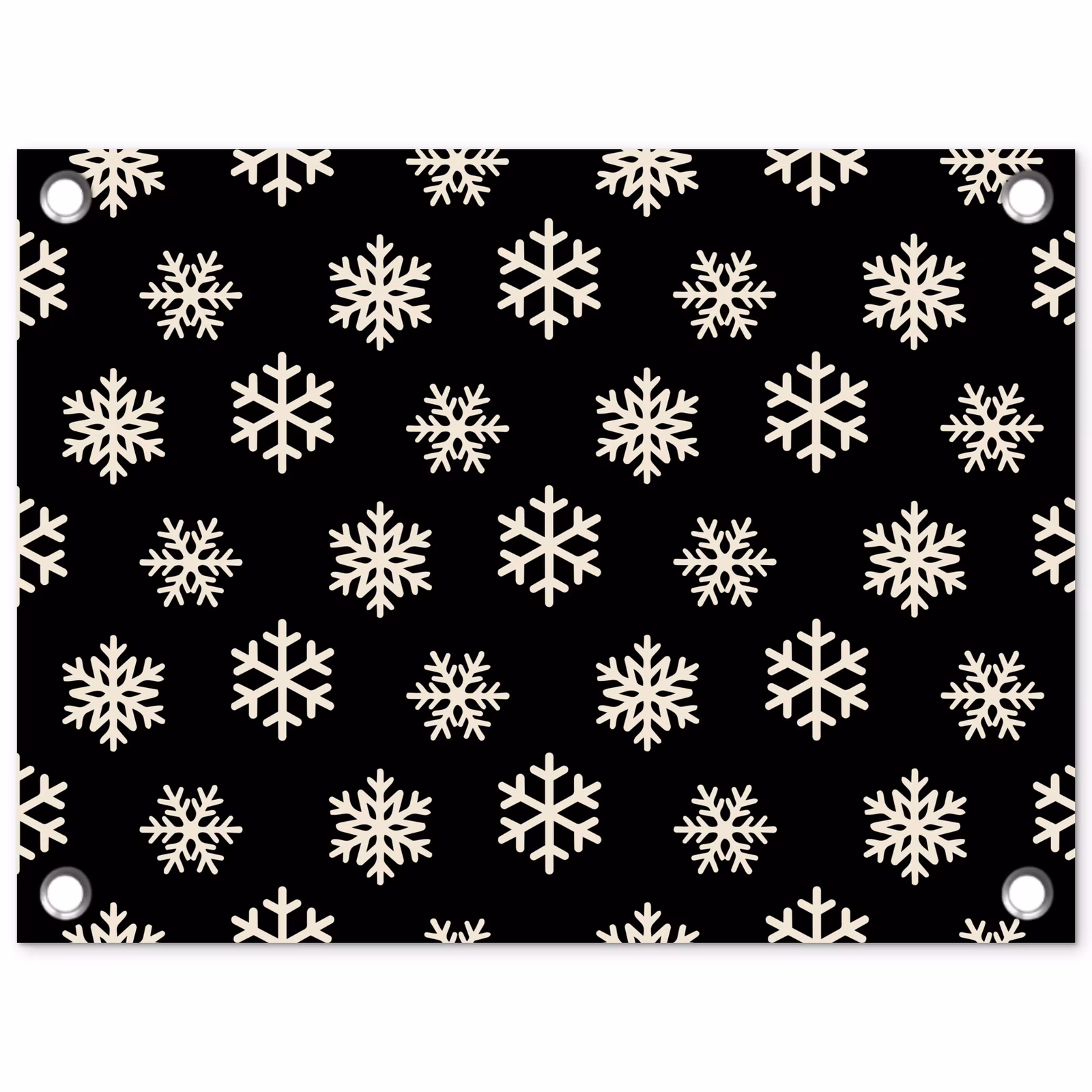 Tuinposter - Sneeuwvlok - Zwart - Wit - Kerst — 1