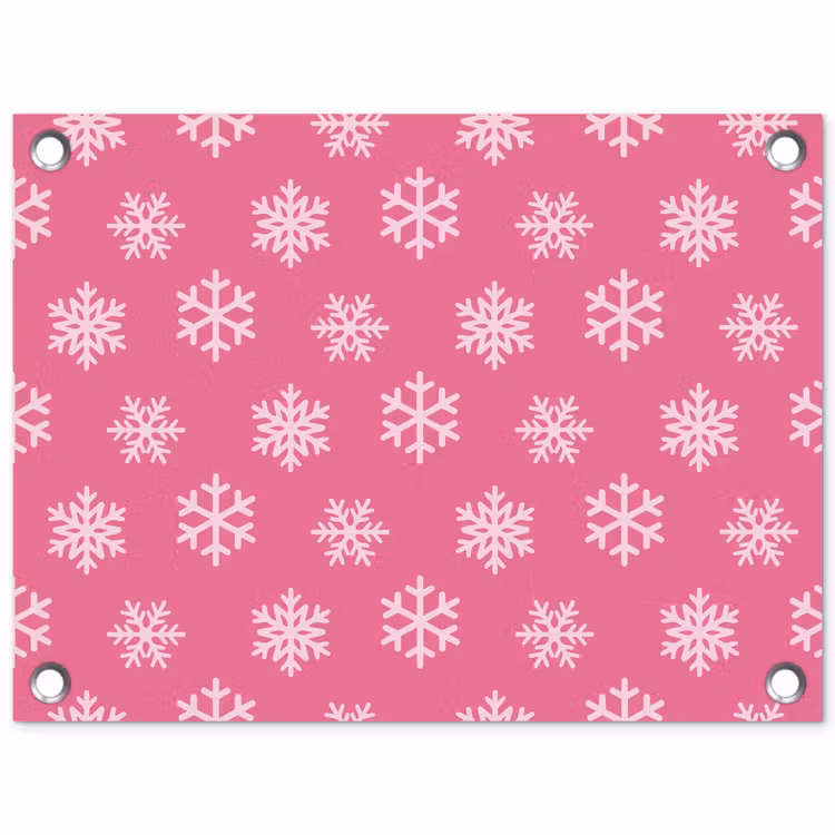 Tuinposter - Sneeuwvlok - Kerst - Roze — 1