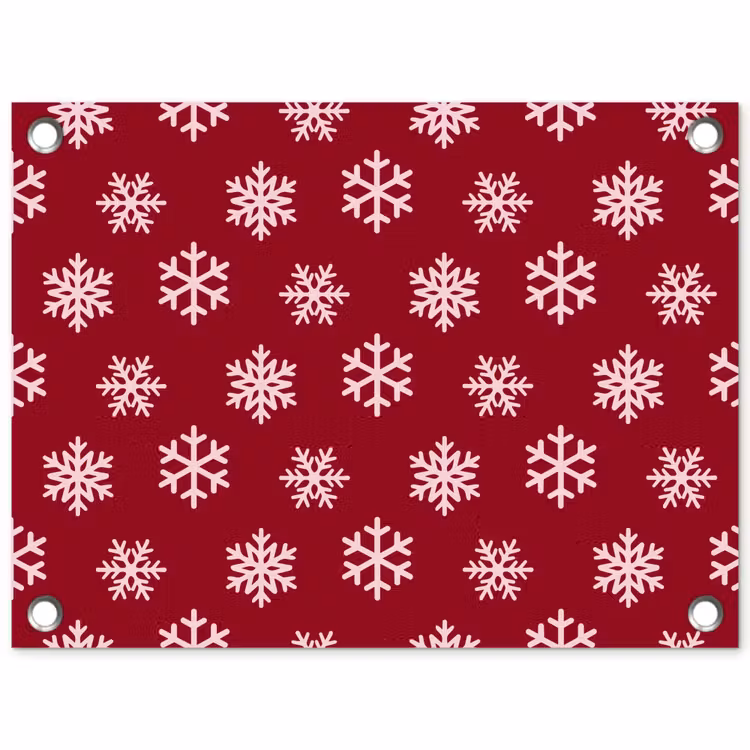 Tuinposter - Sneeuwvlok - Rood - Roze - Kerst — 1