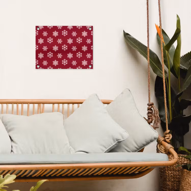 Tuinposter - Sneeuwvlok - Rood - Roze - Kerst — 5