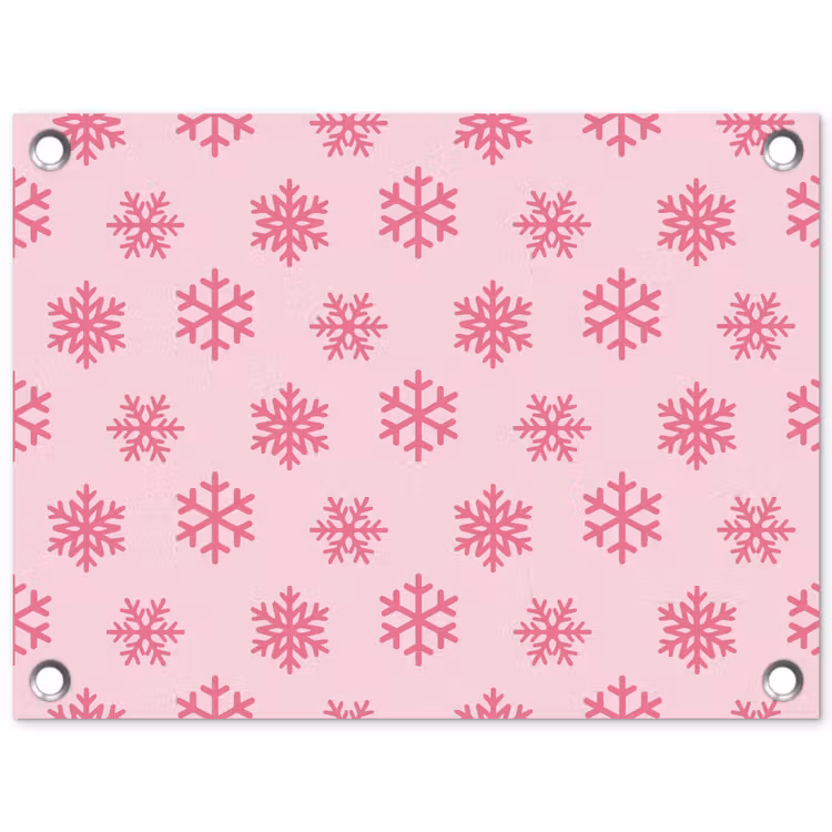 Tuinposter - Sneeuwvlok - Roze - Kerst — 1