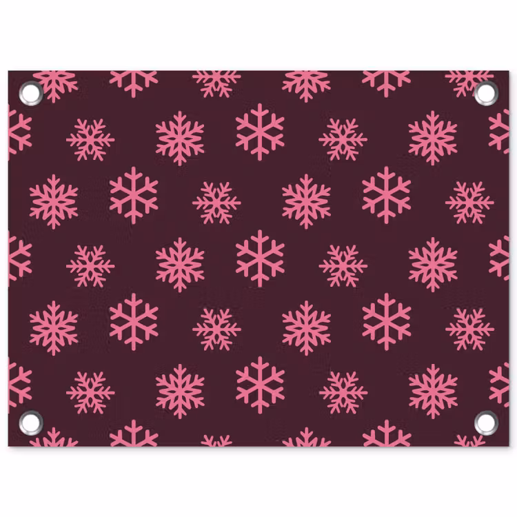 Tuinposter - Sneeuwvlok - Roze - Paars - Kerst — 1
