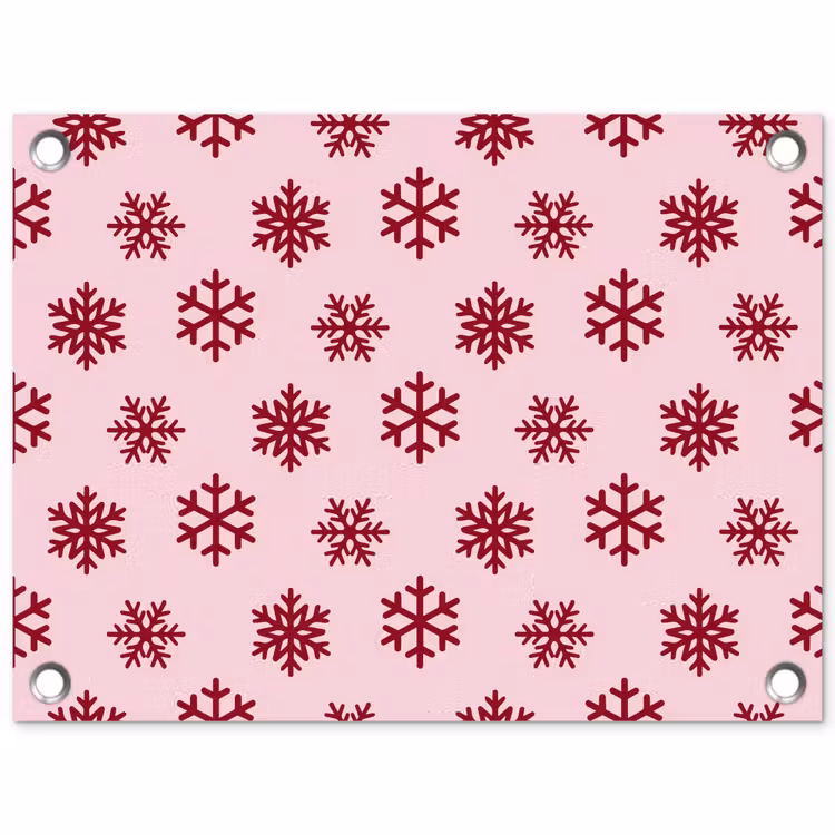 Tuinposter - Sneeuwvlok - Roze - Rood - Kerst — 1