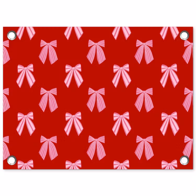 Tuinposter - Strikken - Kerst - Rood - Roze — 1