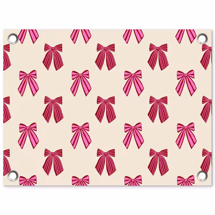 Tuinposter - Strikken - Kerst - Roze - Crème — 1