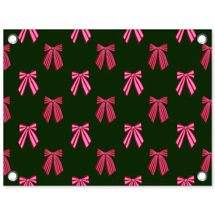 Tuinposter - Strikken - Kerst - Roze - Groen — 1