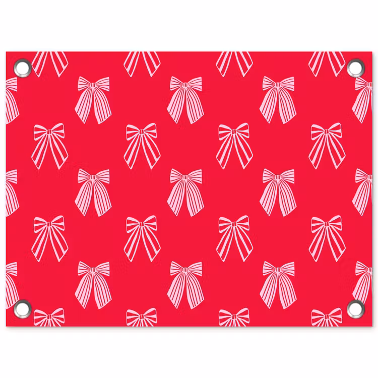 Tuinposter - Strikken - Kerstmis - Rood - Roze — 1