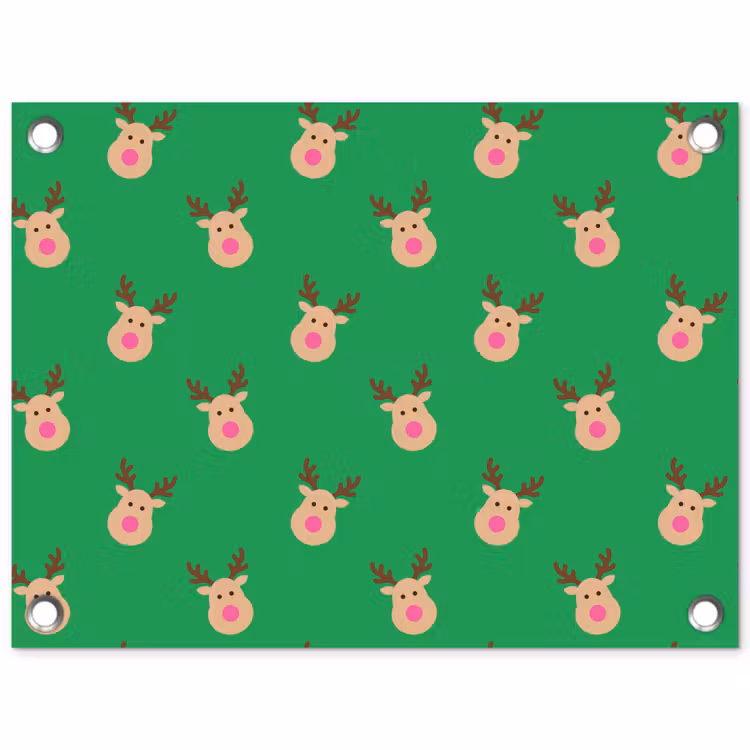 Tuinposter - Rendieren - Kerst - Neon - Groen — 1