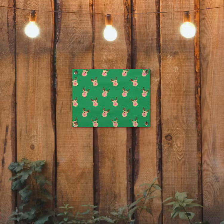 Tuinposter - Rendieren - Kerst - Neon - Groen — 2