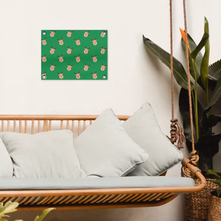 Tuinposter - Rendieren - Kerst - Neon - Groen — 5