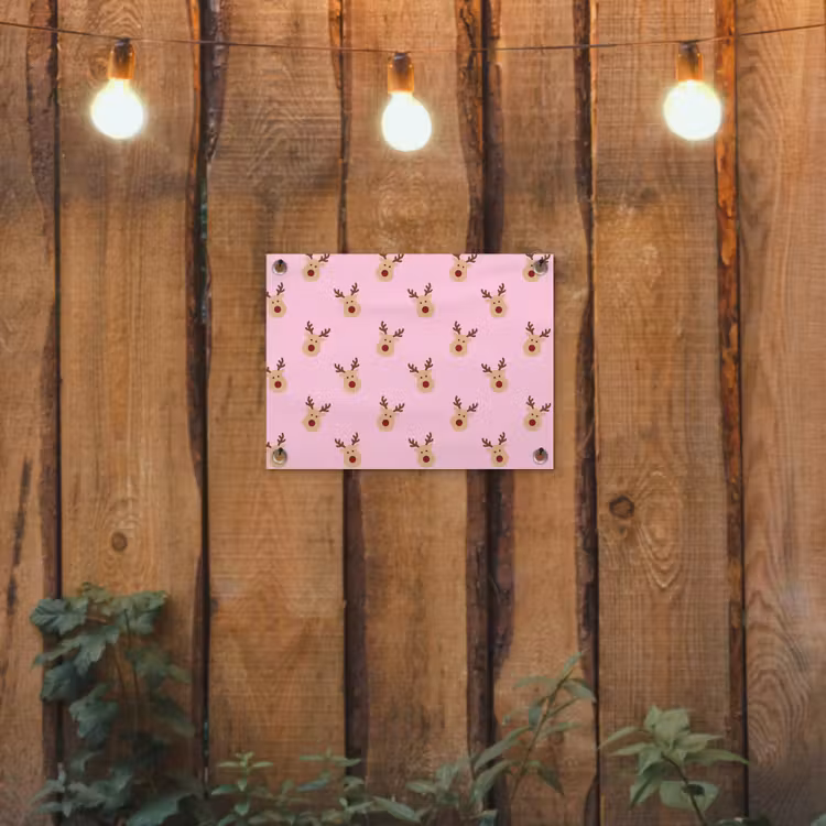 Tuinposter - Rendieren - Kerst - Roze — 2