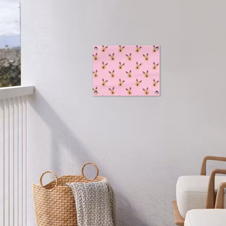 Tuinposter - Rendieren - Kerst - Roze — 3