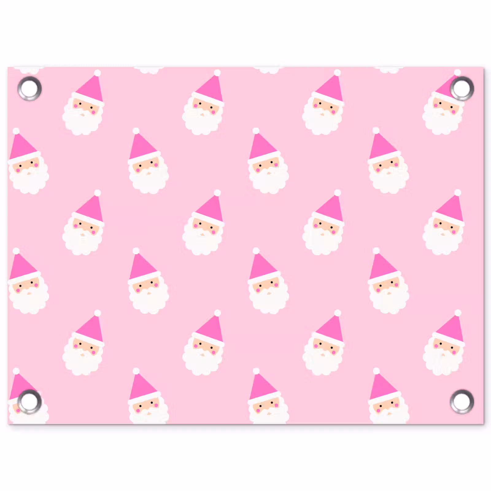 Tuinposter - Kerstman - Kerst - Roze - Pastel — 1