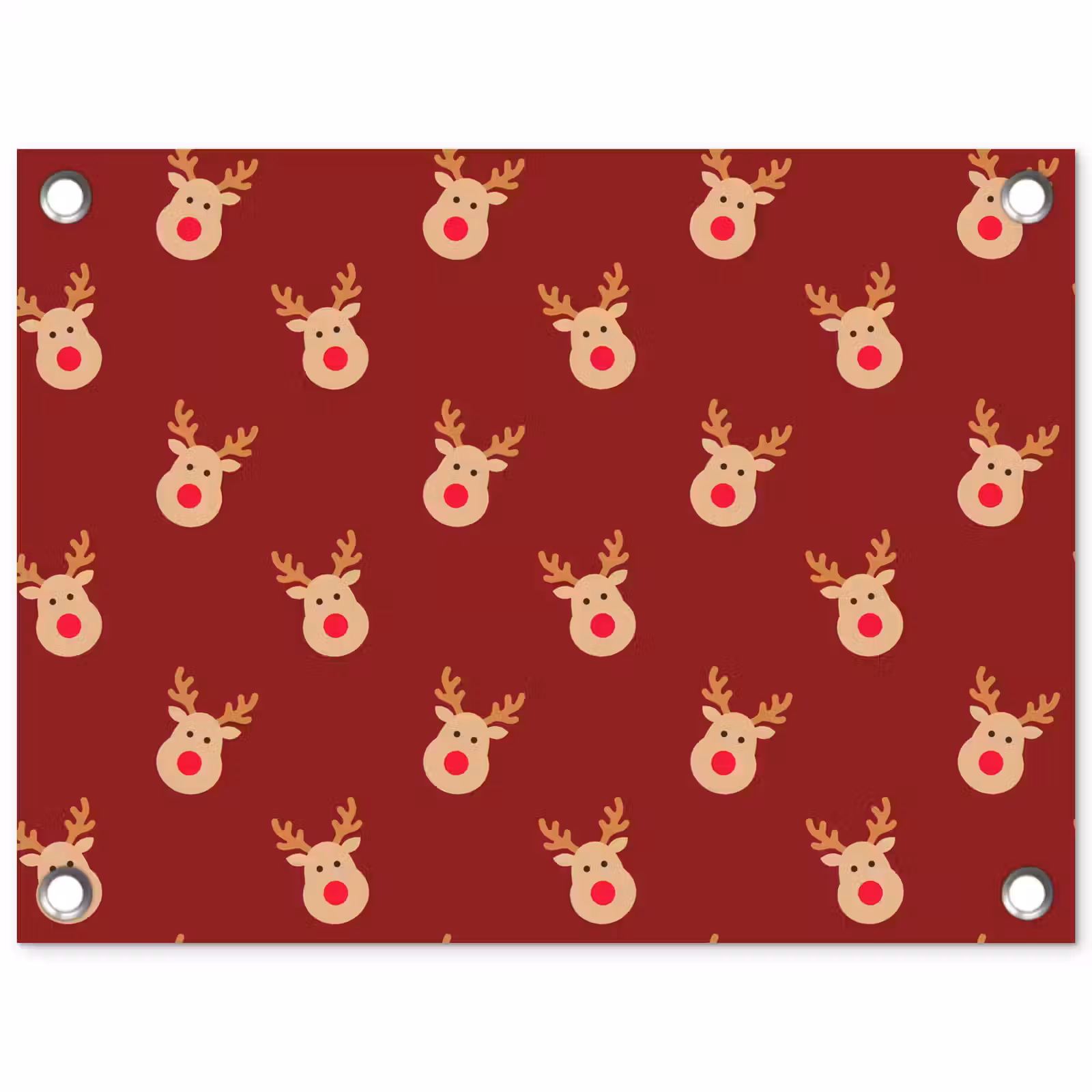 Tuinposter - Rendieren - Kerst - Rood - Bruin — 1